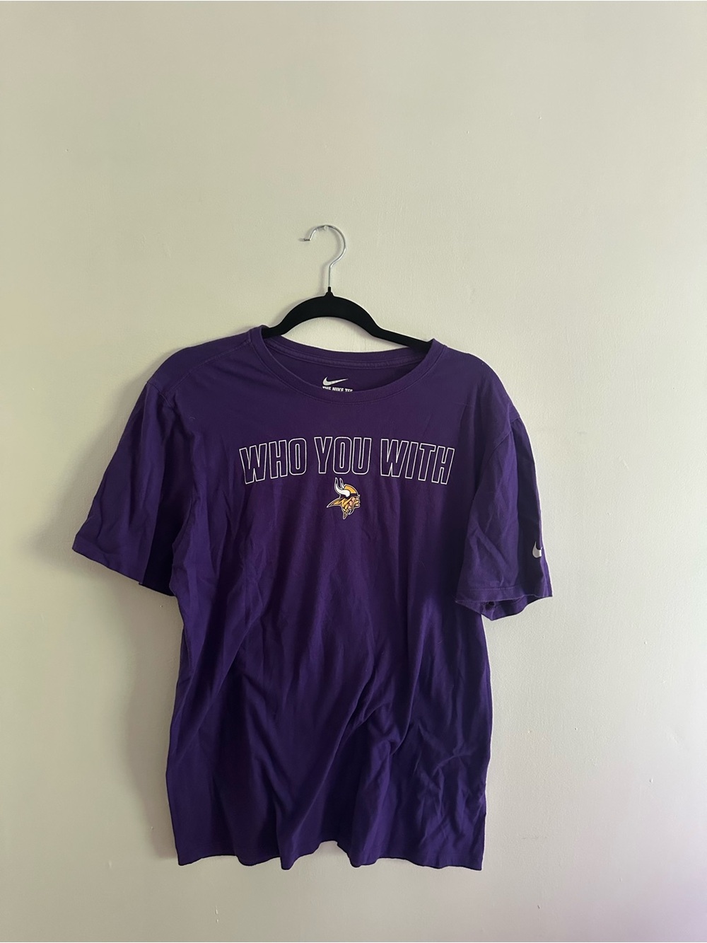Nike Purple Graphic 'Who You With' T‑Shirt